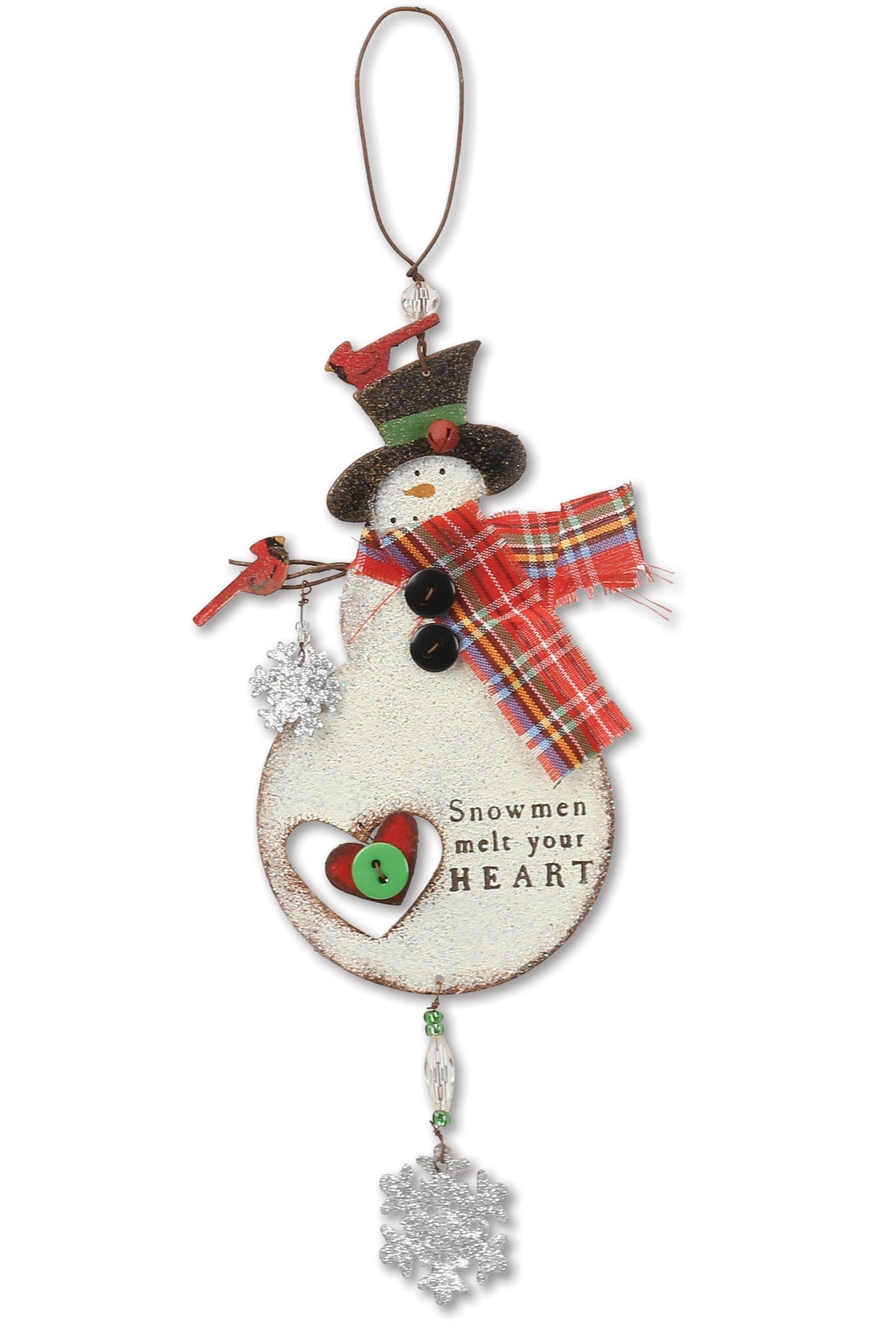 Rustic Northwoods Snowman Ornaments - Set of 4