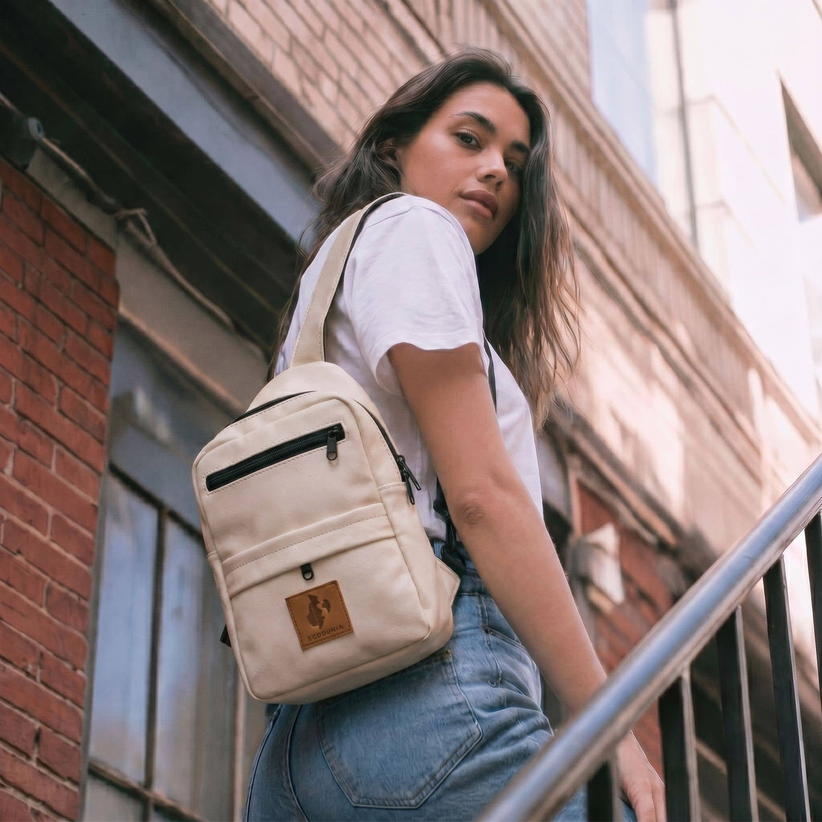 Vegan Leather Crossbody Bag for Women | Umoja Large Sling Bag for Men