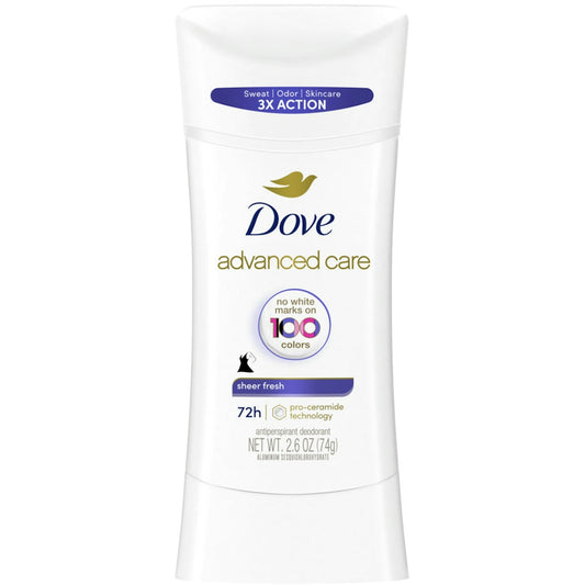 Dove Advanced Care Invisible Antiperspirant Deodorant Stick Sheer Fresh, 2.6 Oz