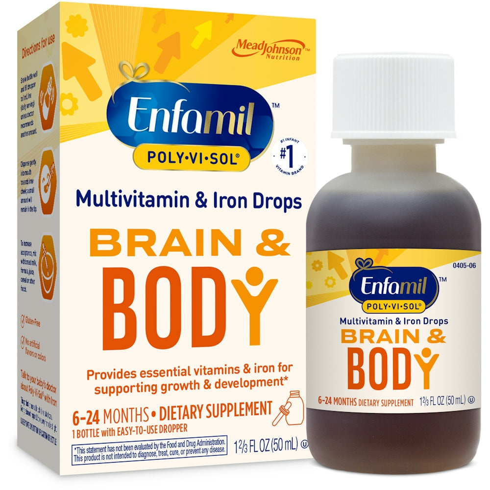 Enfamil Poly-Vi-Sol Multivitamin Supplement Drops With Iron For Infants And Toddlers, 50 mL