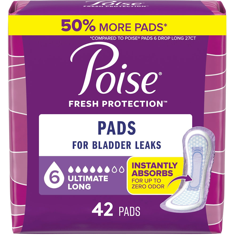 Poise Incontinence Pads - Ultimate, Long