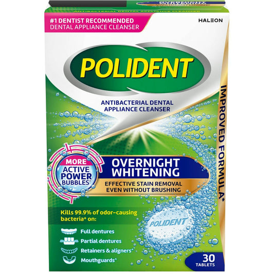 Polident Antibacterial Dental Appliance Cleanser, Tablets