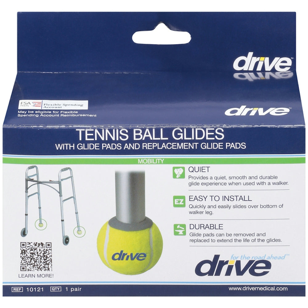 Drive Medical Walker Rear Tennis Ball Glides With Additional Glide Pads