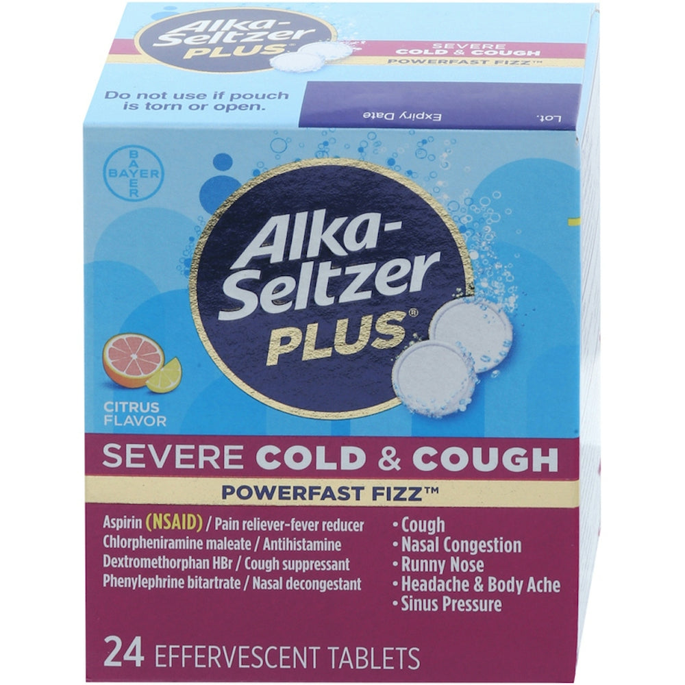 Alka-Seltzer Plus Severe Cold & Cough Effervescent Tablets Citrus