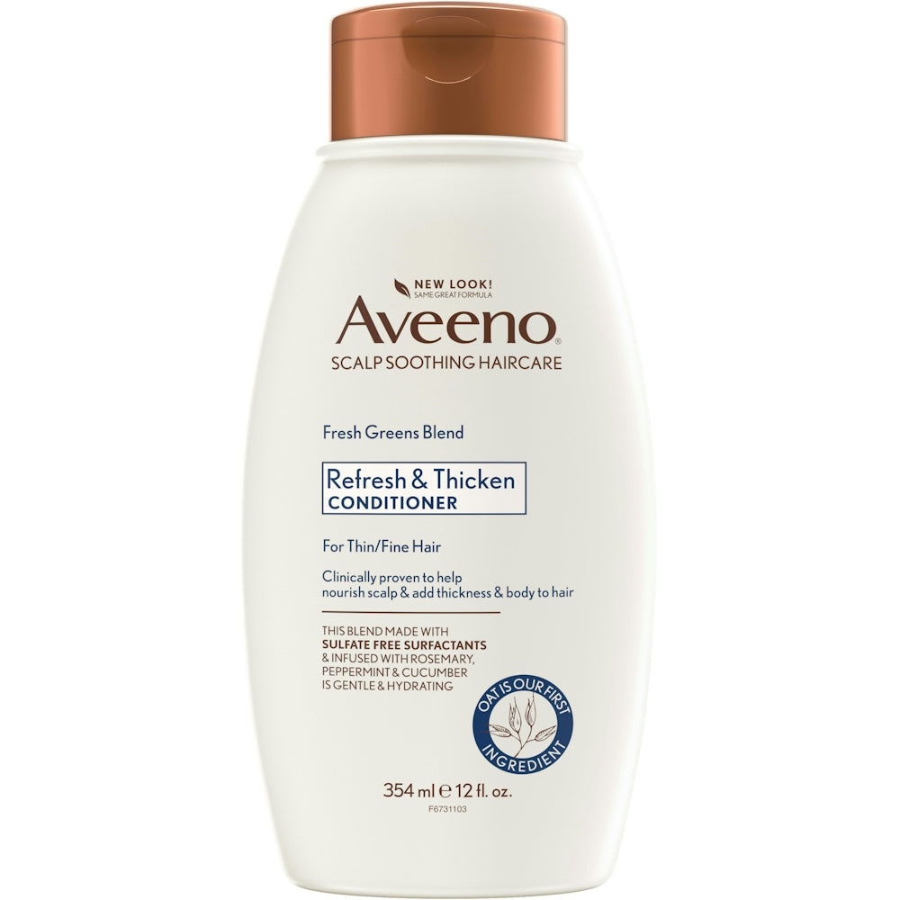 Aveeno Scalp Soothing Fresh Greens Blend Conditioner, Refresh & Thicken 12 Fl Oz