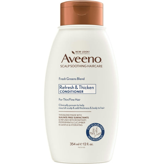 Aveeno Scalp Soothing Fresh Greens Blend Conditioner, Refresh & Thicken 12 Fl Oz