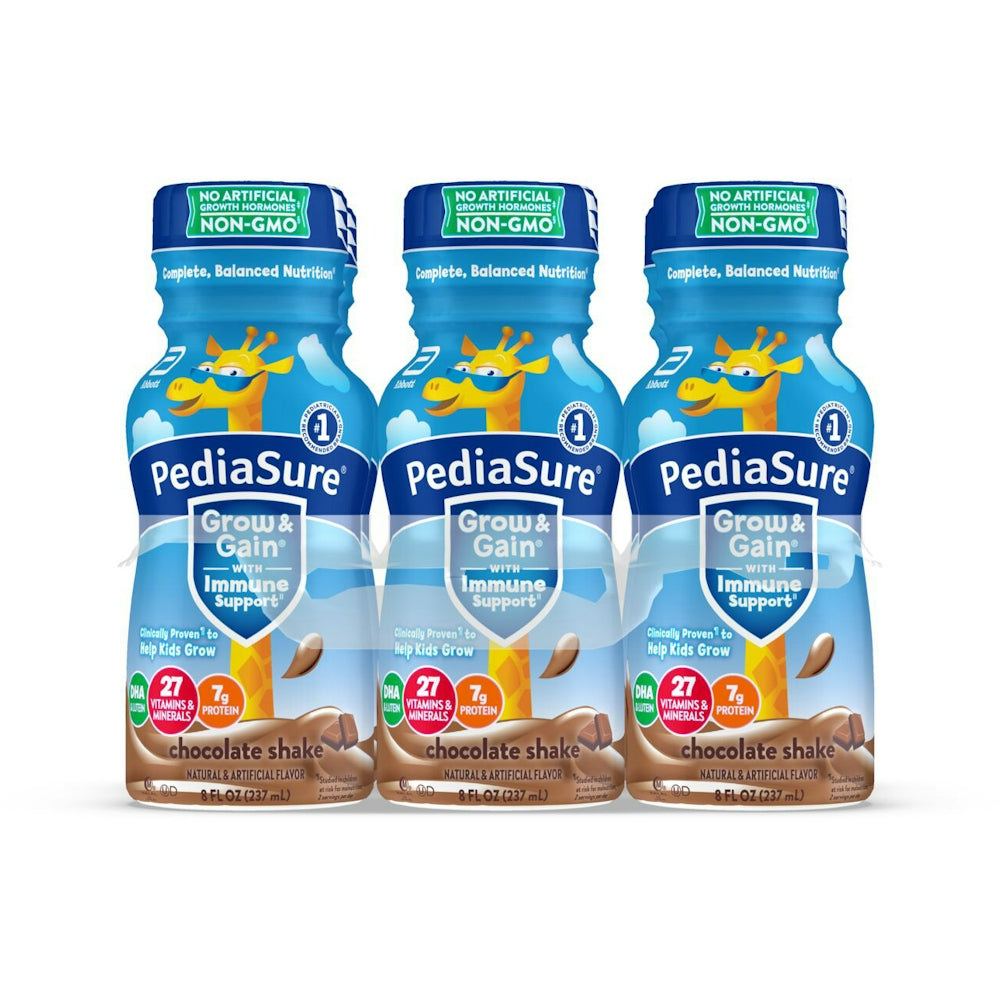 PediaSure Grow & Gain Kids Nutritional Shake Chocolate Ready-to-Drink 8 Fl Oz Bottles