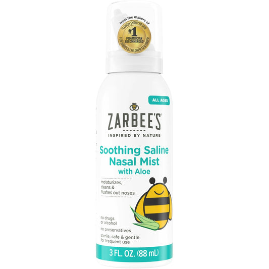 Zarbee's Naturals Aloe Soothing Saline Nasal Mist 3 Fluid Ounce