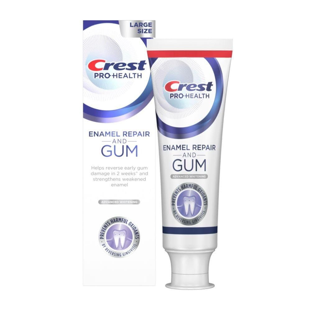 Crest Toothpaste, Enamel Repair And Gum, Advanced Whitening, Large Size 4.8 Oz