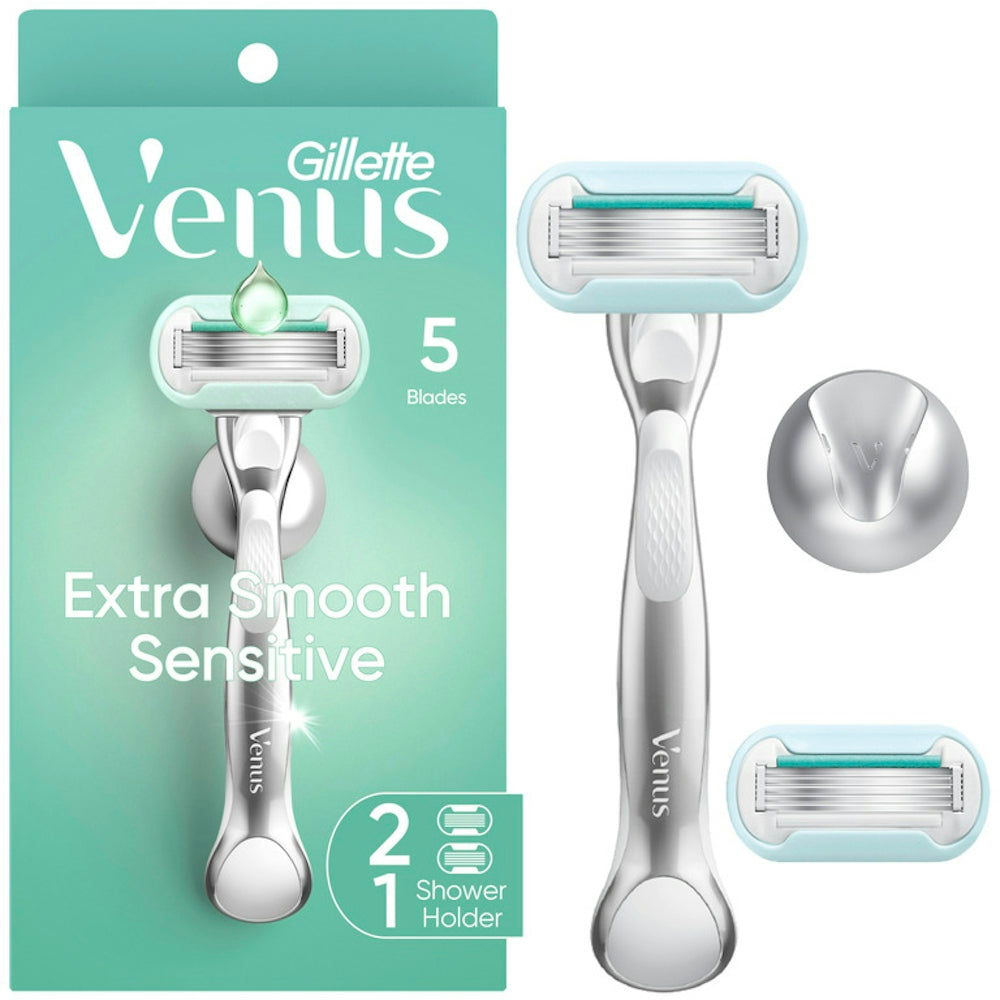 Gillette Venus Deluxe Smooth Sensitive Women's Razor Handle + 2 Blade Refills