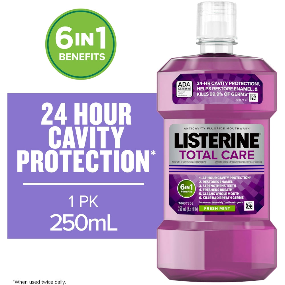 Listerine Total Care Anticavity Fluoride Mouthwash, Fresh Mint
