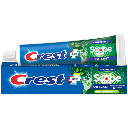 Crest Complete Plus Scope Outlast + Whitening Long Lasting Mint Fluoride Toothpaste, 5.4 Oz