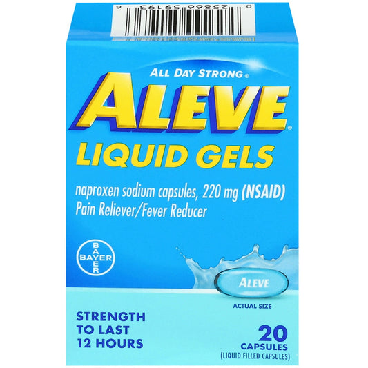 Aleve Pain Reliever/Fever Reducer, 220 Mg, Liquid Gels, Capsules
