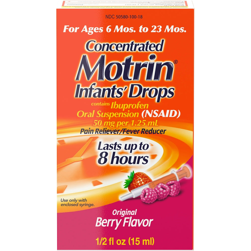 Motrin Infants' Drops Concentrated Original Berry Flavor Ibuprofen 0.5 Fl Oz