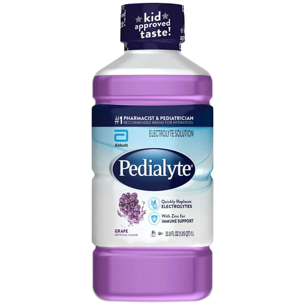 Pedialyte Grape Electrolyte Solution, 33.8 Fl Oz