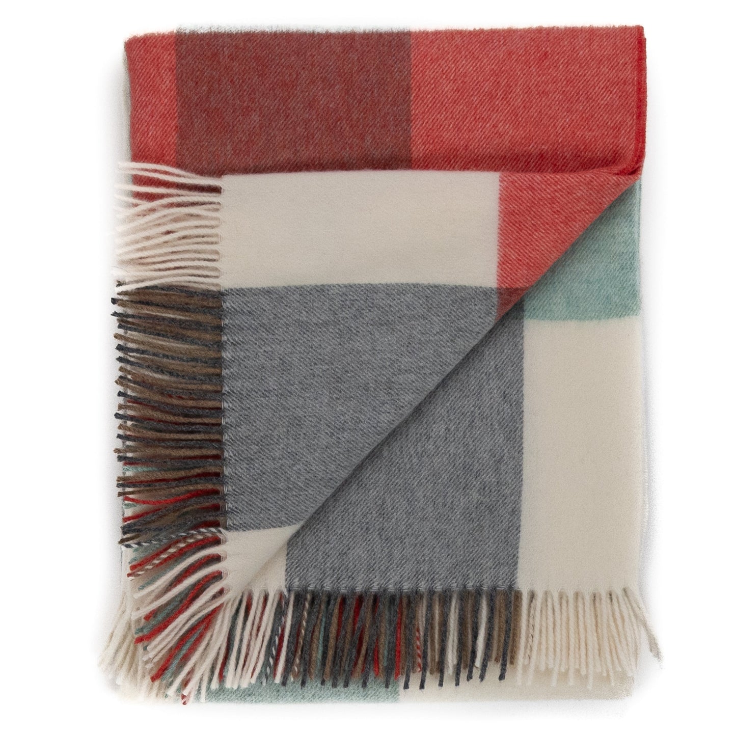 Southampton Home Merino Wool Throw – Block Melon | UK Made