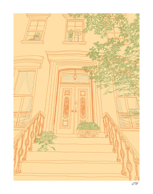 Yellow Townhouse Print by Stephanie Browne