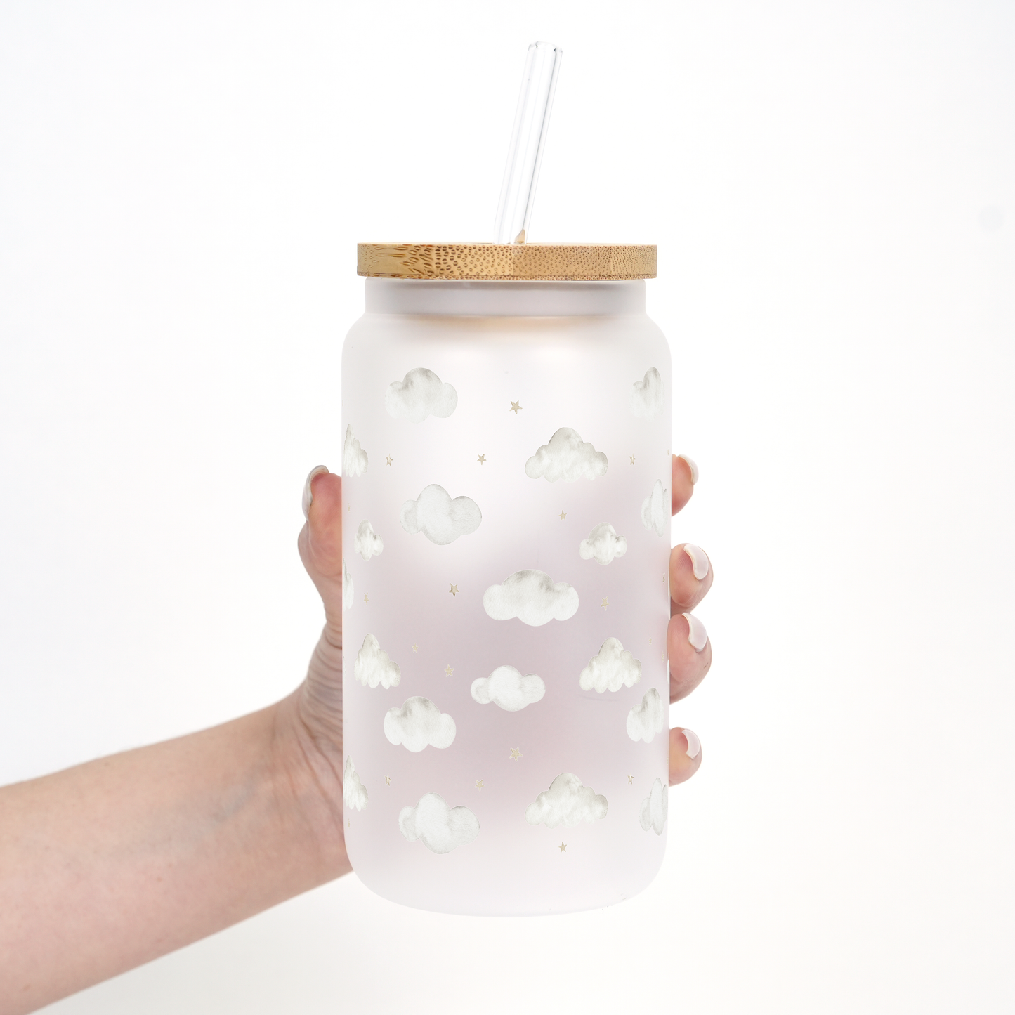 Dreamy Clouds Cup With Lid and Straw