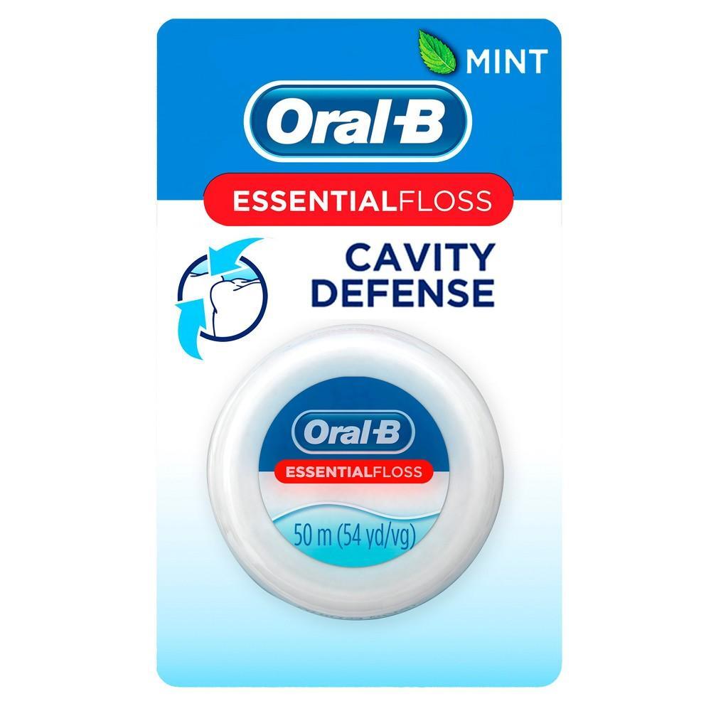 Oral-B Essential Floss Cavity Defense Dental Floss, Mint, 50 M