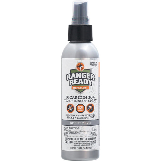 Ranger Ready Picaridin 20% DEET-Free Insect Repellent, Scent Zero 6 Fl Oz
