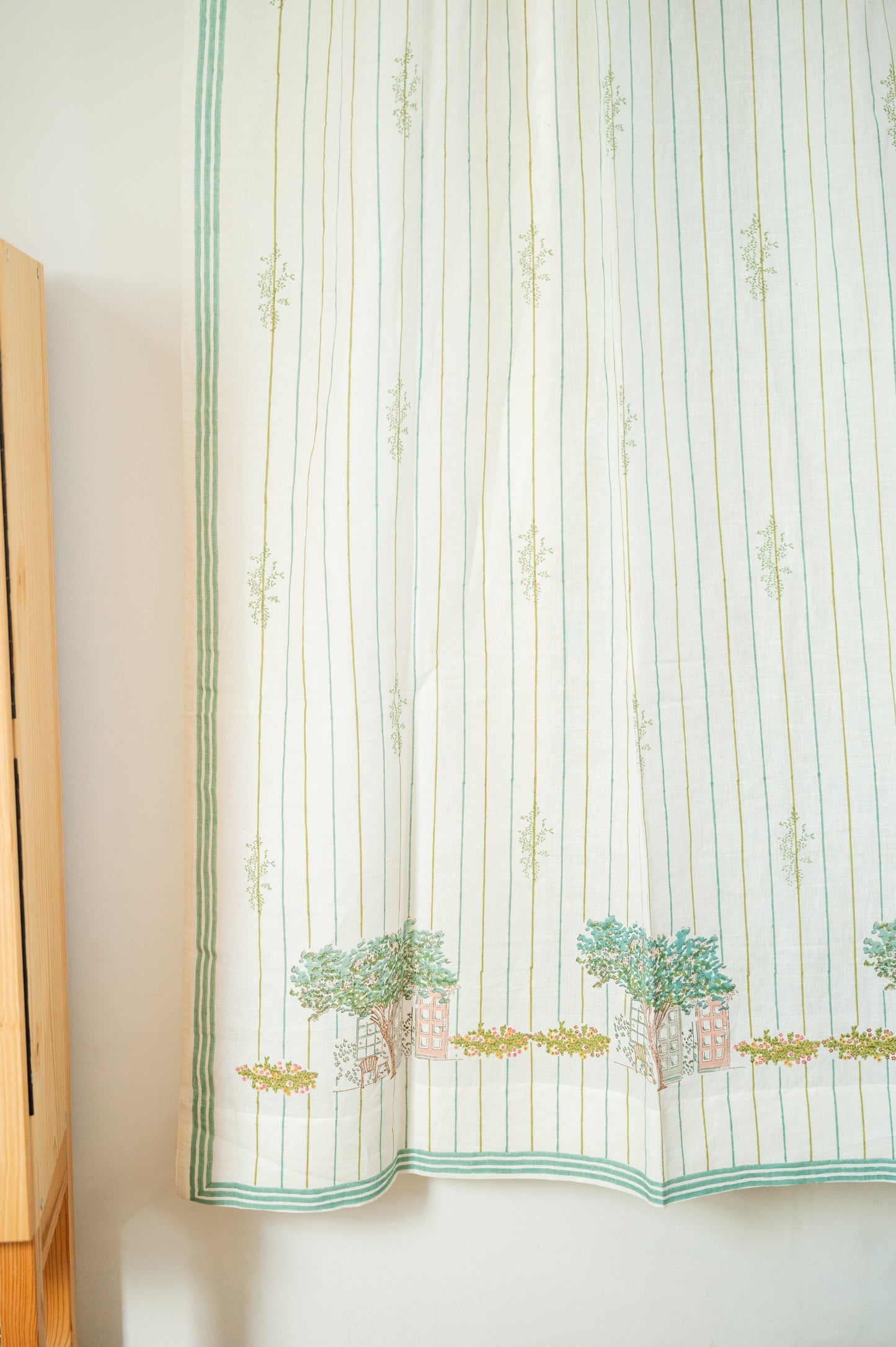 STREET VIEW CURTAINS - HANDLOOM COTTON LINEN AND HANDBLOCK PRINTED
