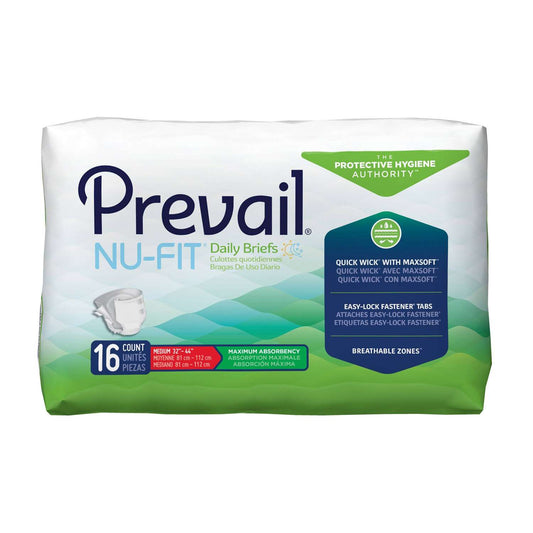 Prevail Nu-Fit Incontinence Adult Daily Briefs, Large - Bag Of 20