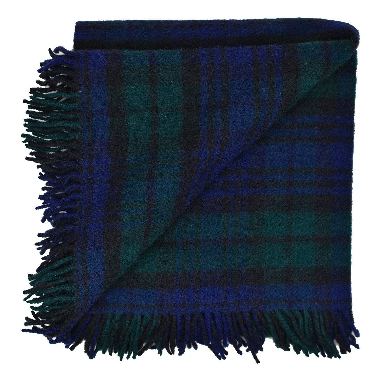 Highland Tweeds Pure New Wool Fluffy Throw ~ Black Watch ~