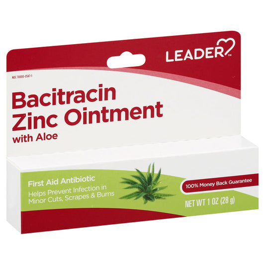 Leader Zinc Ointment With Aloe, Bacitracin, 1 Oz