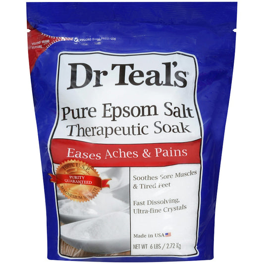 Dr Teal's Therapeutic Soak, Pure Epsom Salt, Eases Aches And Pains 6 Lb