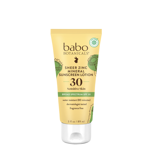 Babo Botanicals Clear For Babies Fragrance Free Zinc Sunscreen Lotion - SPF 30 - 3 Fl Oz