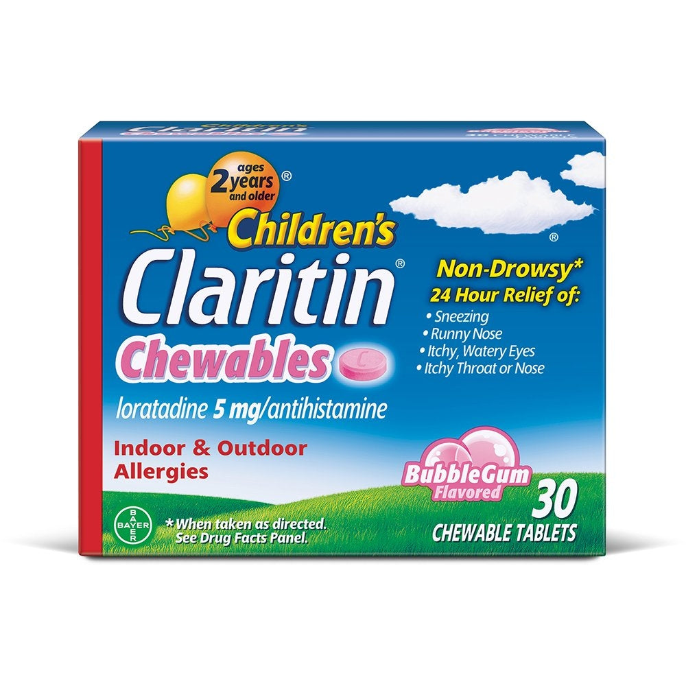 Claritin Indoor & Outdoor Allergies, 5 Mg, Chewable Tablets, Bubble Gum Flavored