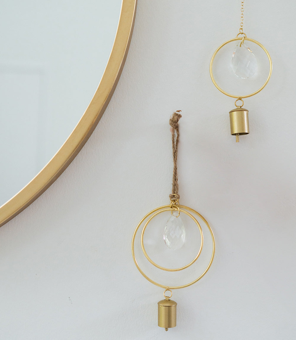 Suyra Two Circle Crystal Suncatcher Wind Chime - Hand Tuned - Osadia Concept Store