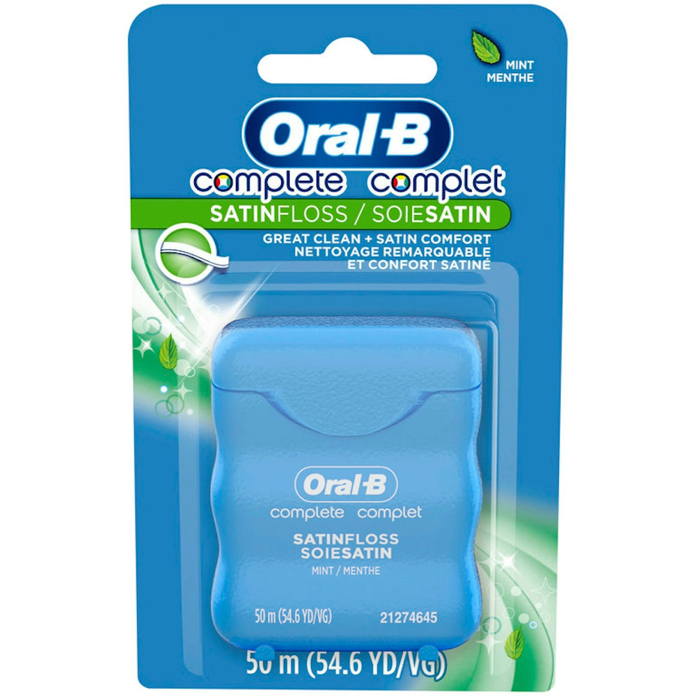 Oral-B Complete Satin Floss Dental Floss, Mint, 50 M