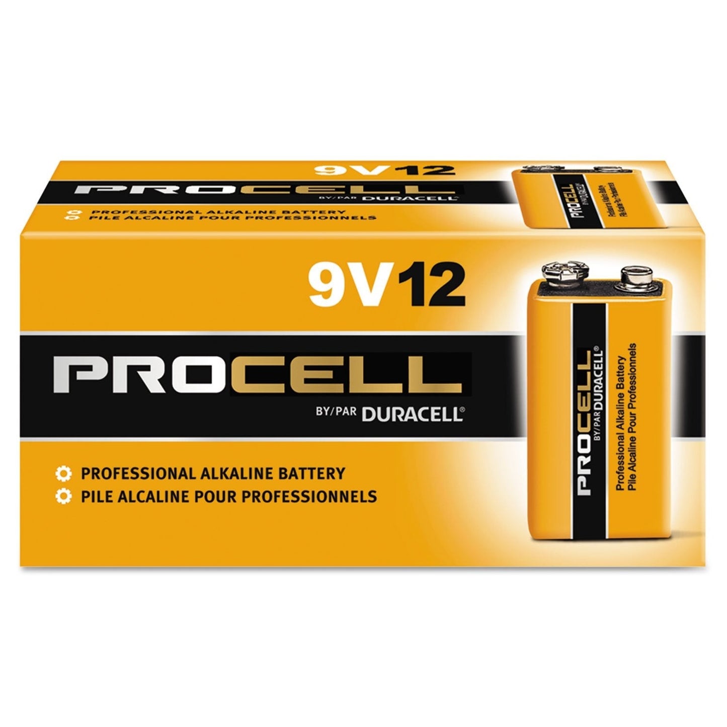 Duracell Procell Alkaline Batteries 9V 12/Box PC1604BKD
