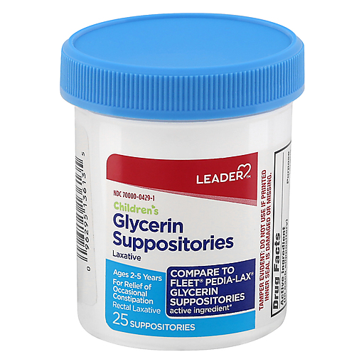 Leader Glycerin Suppositories, Laxative, Children's