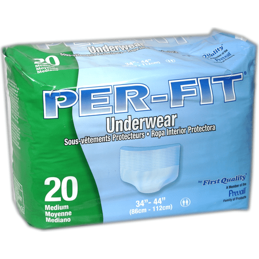 First Quality Prevail Per-Fit Protective Underwear Medium 32"-44" (case 4x20)