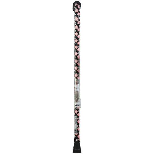 Drive Medical Foam Grip Offset Handle Walking Cane, Pink Floral