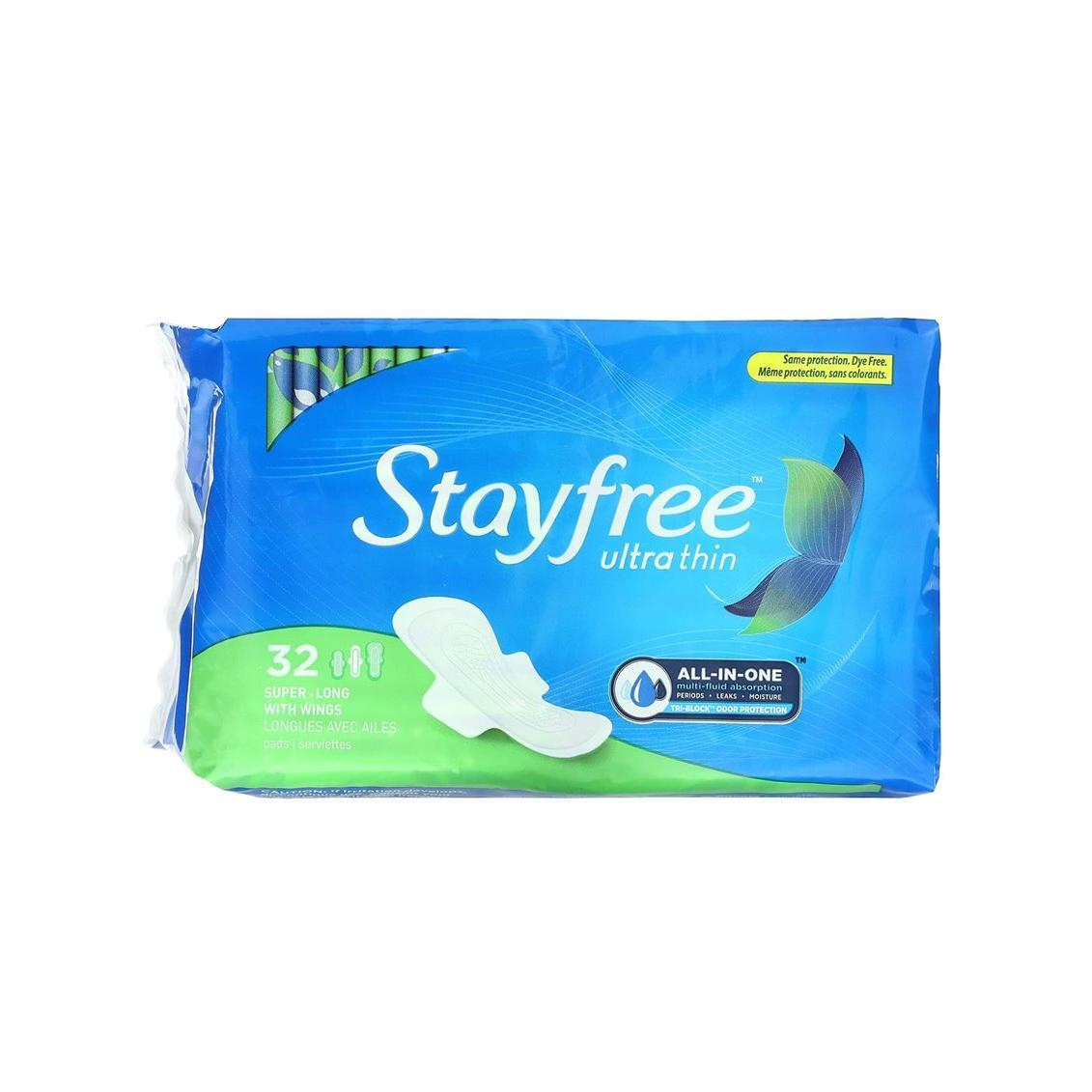 Stayfree Ultra Thin Super Long With Wings Pads - 32ct