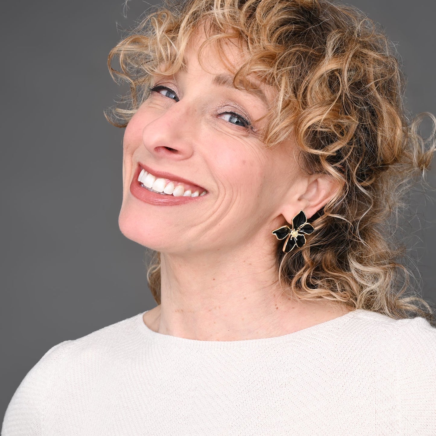 Bloom Earrings in Midnight Black