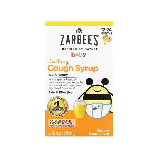 Zarbee's Cough Syrup, Soothing, Natural Peach Honey Flavor, Baby 2 Fl Oz