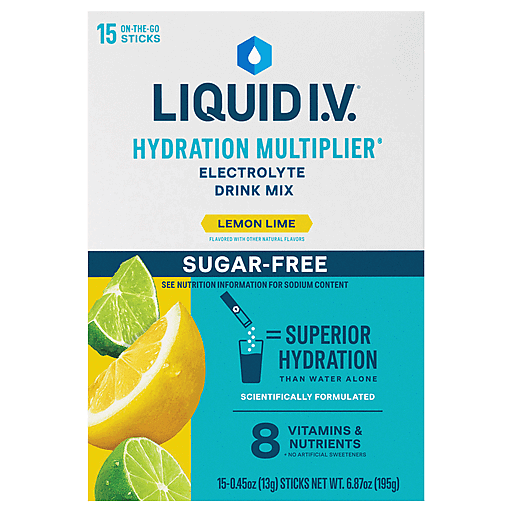 Liquid I.V. Electrolyte Drink Mix, Sugar Free, Lemon Lime