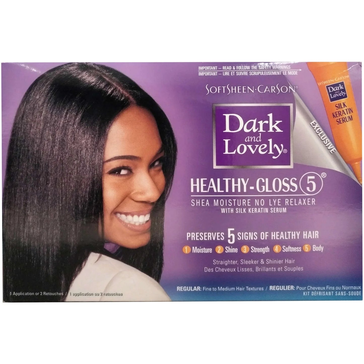 Dark and Lovely Healthy Gloss Shea Moisture No-Lye Relaxer Kit Super