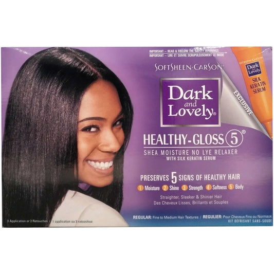 Dark and Lovely Healthy Gloss Shea Moisture No-Lye Relaxer Kit Super