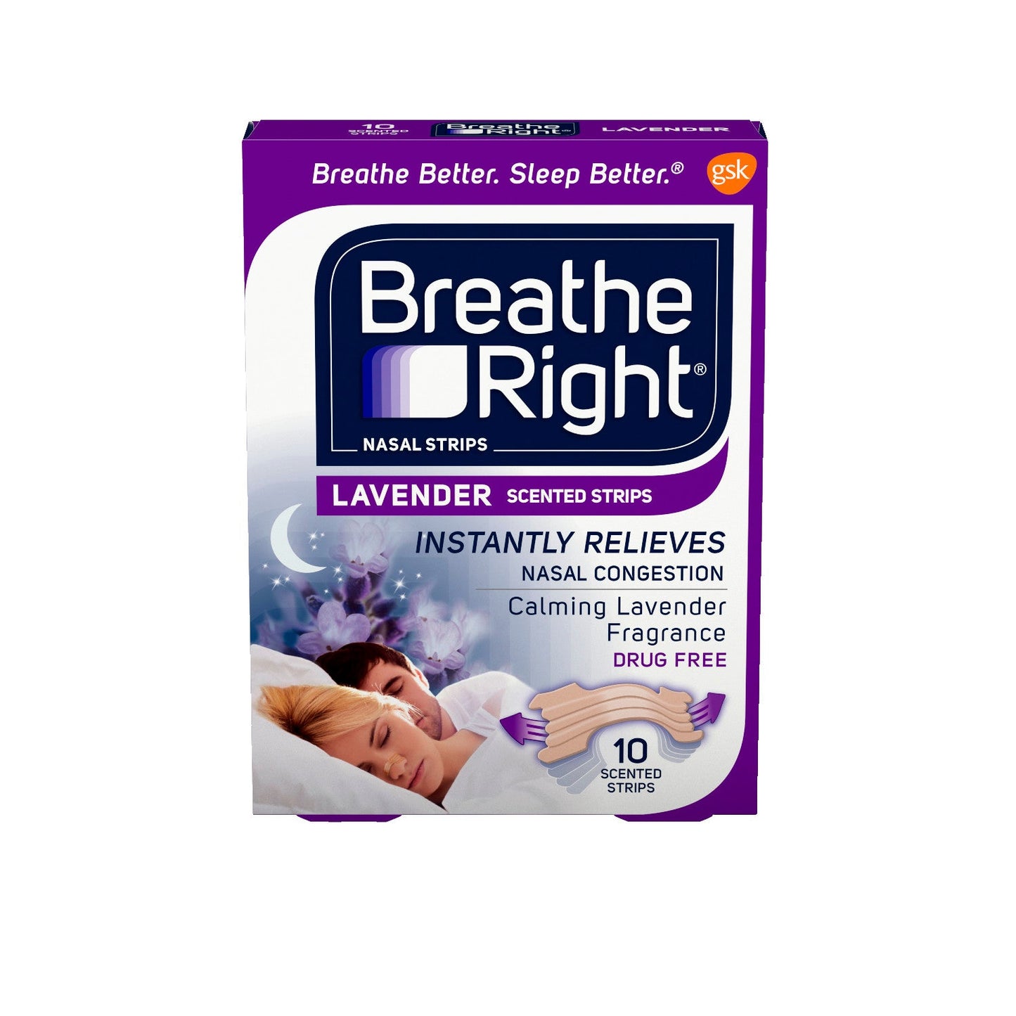 Breathe Right Nasal Strips, Lavender Scented