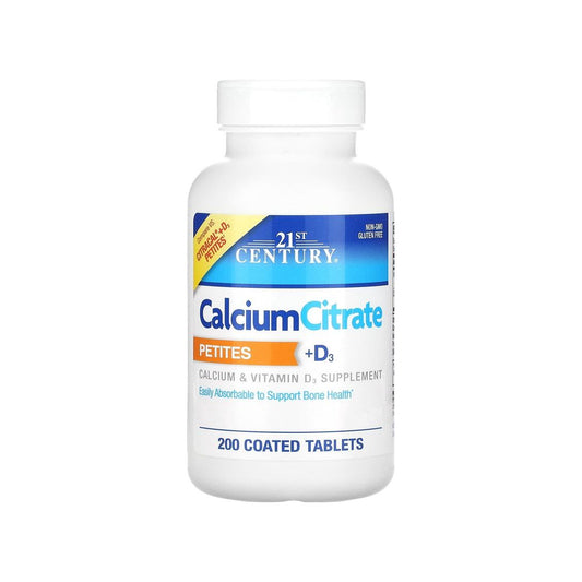 21st Century Calcium Citrate Petites + D3, 200 Coated Tablets