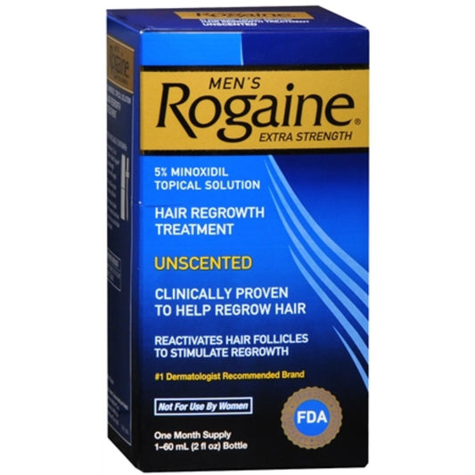 Rogaine Men's 5% Minoxidil Hair Regrowth Treatment Topical Solution - Extra Strength, 2 Fl Oz
