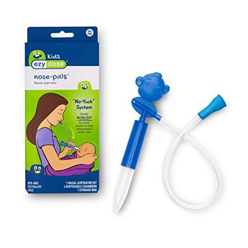 Ezy Dose Kids Nasal Aspirator Sinus Relief And Snot Sucker For Baby And Toddler Nose-Pals 4 Disposable Storage Chambers