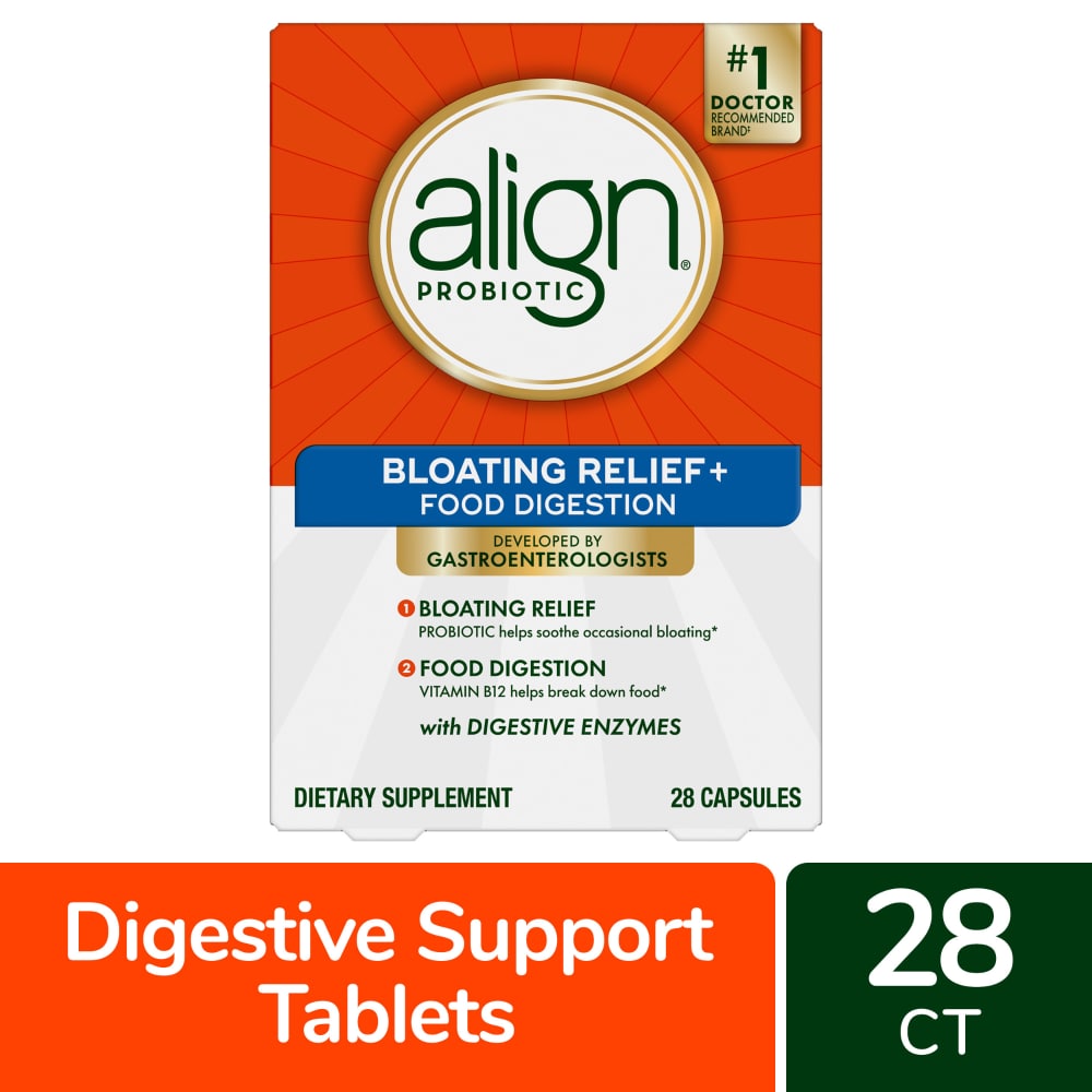 Align Probiotic Bloating Relief + Food Digestion - 28 Capsules
