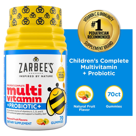 Zarbee's Naturals Children's Complete Multivitamin Probiotic Gummies Natural Fruit Flavor 70ct