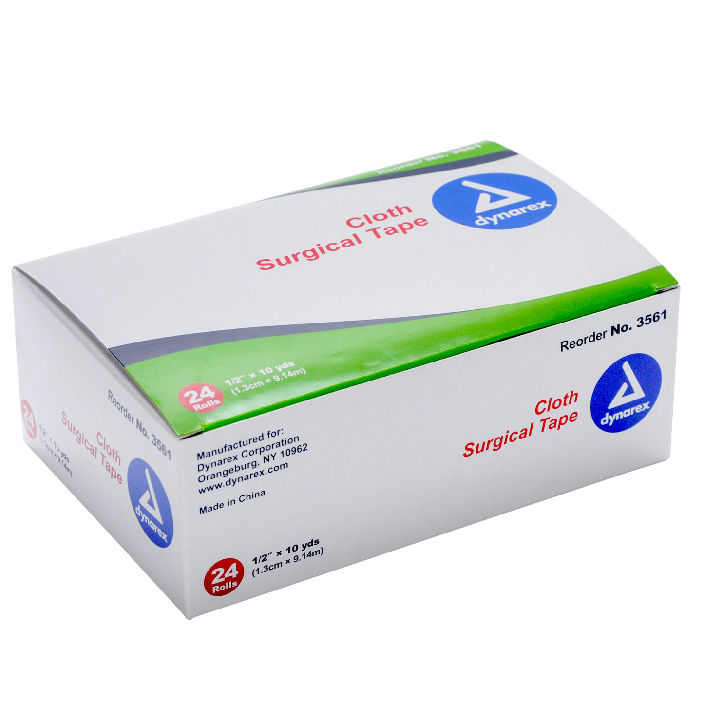 Dynarex Cloth Surgical Tape 0.5"X10 Yd, 24 Rolls